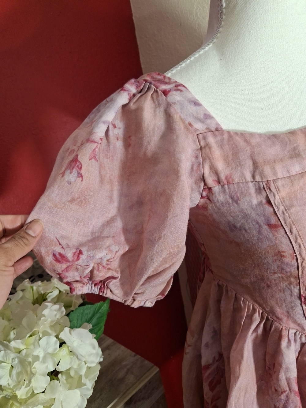 Bardot Blush-Pink Puff Sleeve Square Neck Mini Dress - Picture 7 of 11